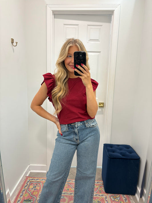 Abby Top In Crimson