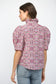 Abstract Pink Button Down Top