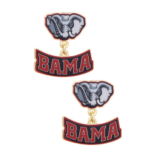 Alabama Crimson Tide Enamel Drop Earrings