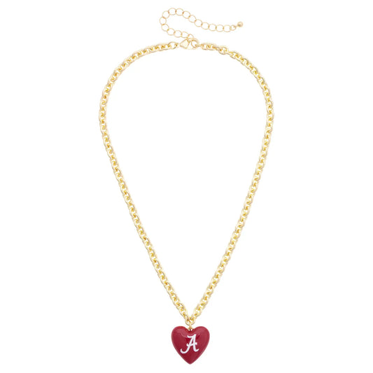 Alabama Crimson Tide Heart Pendant Necklace