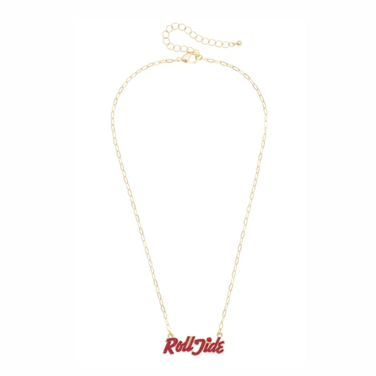 Alabama Crimson Tide Pave Outline Necklace