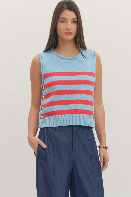 All American Girl Top In Light Blue