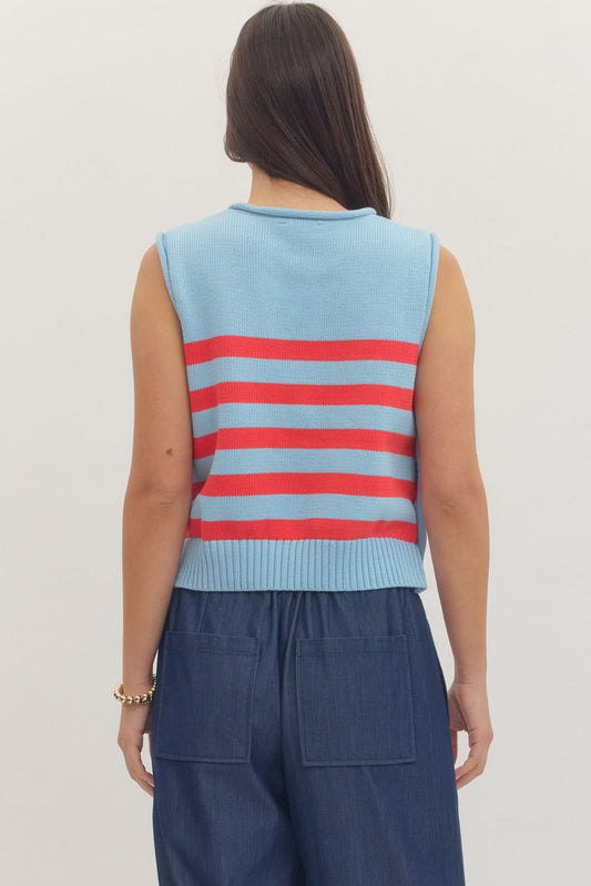 All American Girl Top In Light Blue