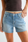 Amber Mid Rise Stretch Short In Light Denim