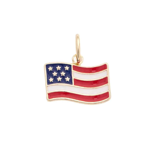 American Flag Charm in Red and Blue