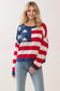 American Flag Pattern Knit Pullover Sweater