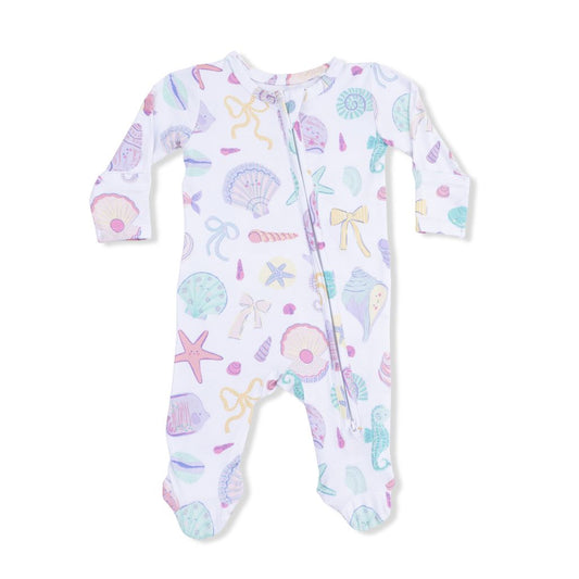 Angel Dear Beach Days Ruffle Back Zipper Footie