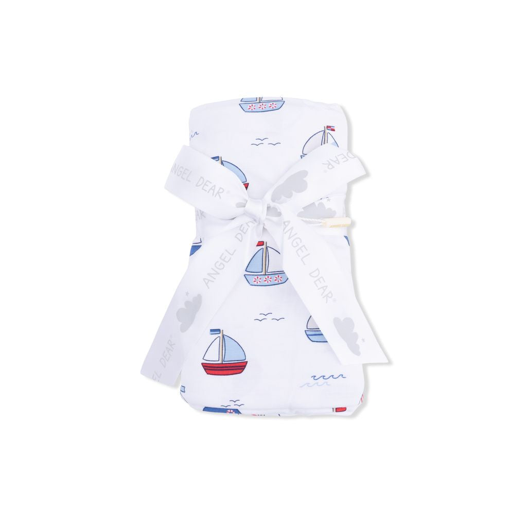 Angel Dear Bubbly Sailboats Swaddle Blanket