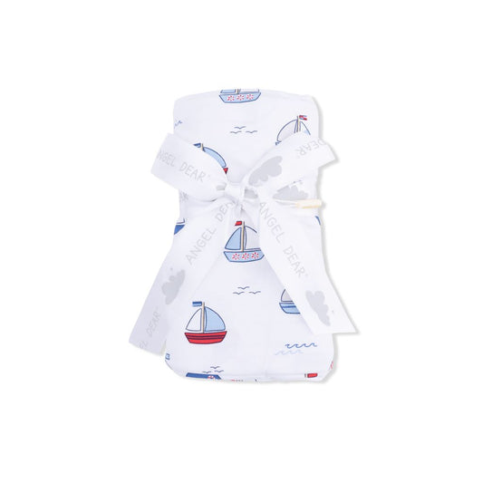Angel Dear Bubbly Sailboats Swaddle Blanket