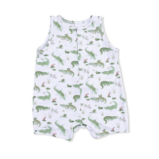 Angel Dear Crayon Alligators Shortie Romper