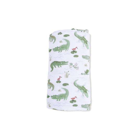 Angel Dear Crayon Alligators Swaddle Blanket