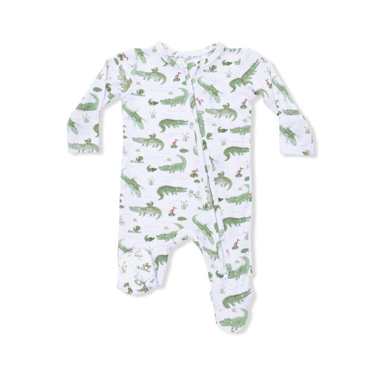 Angel Dear Crayon Alligators Zipper Footie