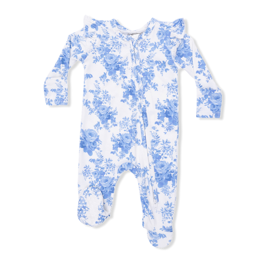 Angel Dear Dream Cottage Floral Zipper Footie
