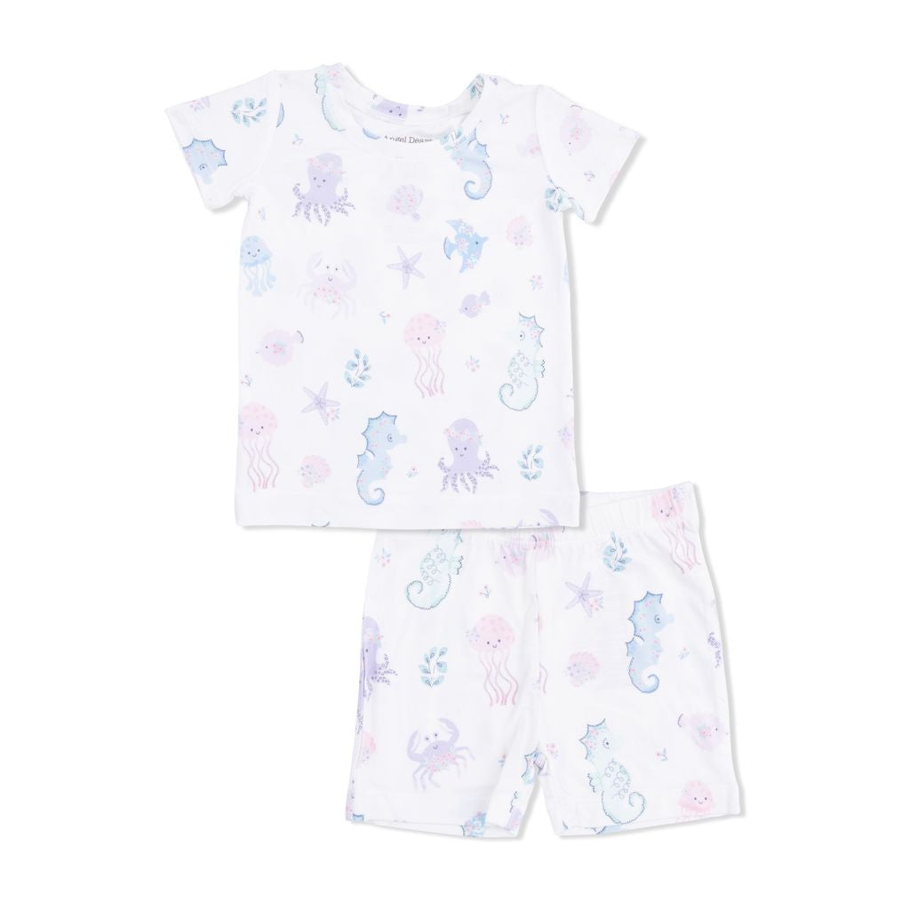 Angel Dear Floral Sea Creatures Loungewear Short Set