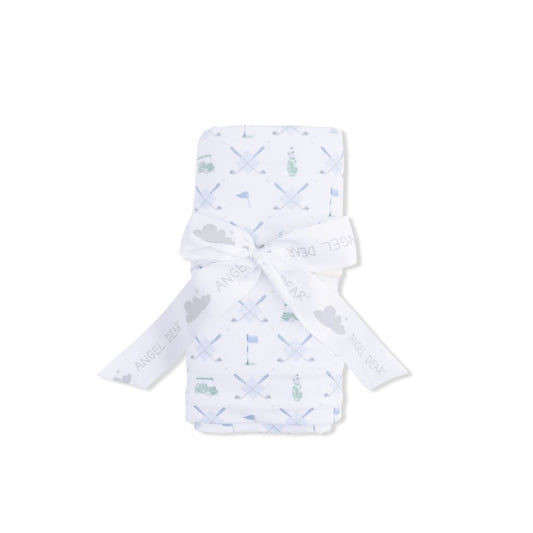 Angel Dear Golf Trellis Blue Swaddle Blanket
