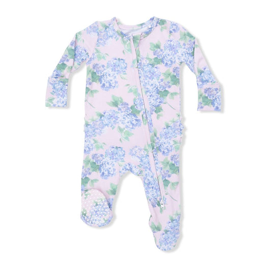 Angel Dear Hydrangeas Ruffle Zipper Footie