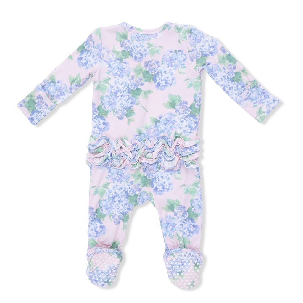 Angel Dear Hydrangeas Ruffle Zipper Footie
