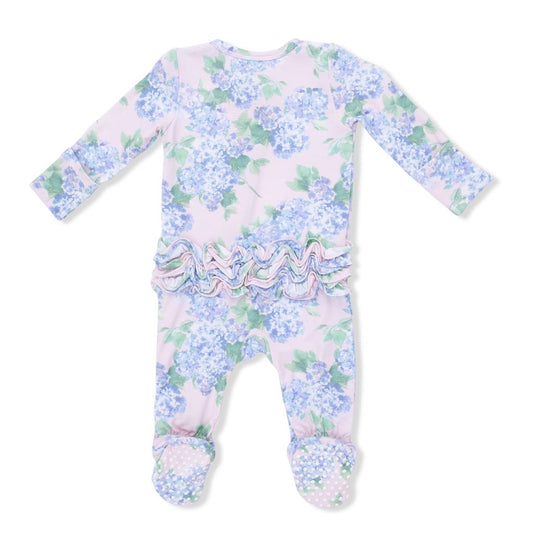Angel Dear Hydrangeas Ruffle Zipper Footie