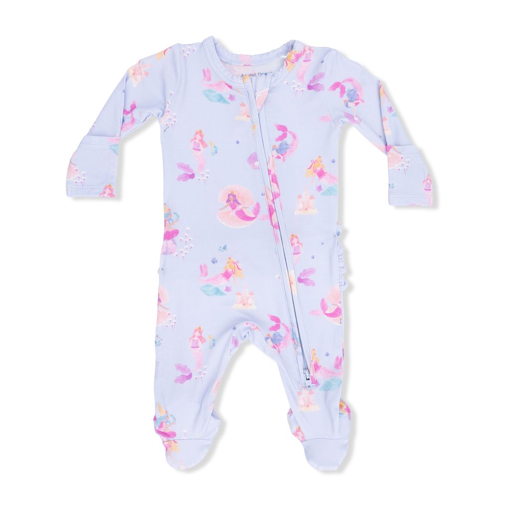 Angel Dear Mermaid Princesses Ruffle Back Zipper Footie
