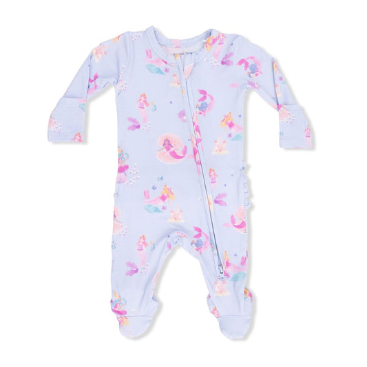 Angel Dear Mermaid Princesses Ruffle Back Zipper Footie