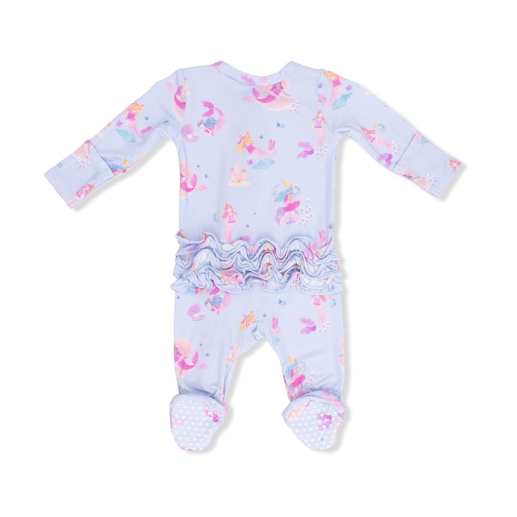 Angel Dear Mermaid Princesses Ruffle Back Zipper Footie