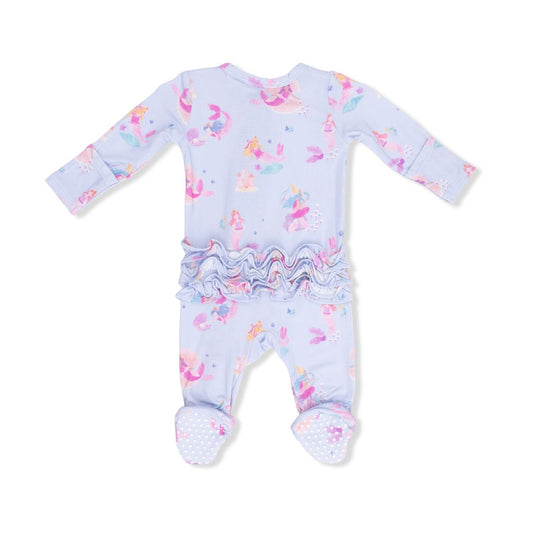 Angel Dear Mermaid Princesses Ruffle Back Zipper Footie
