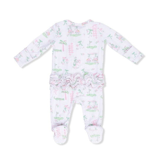 Angel Dear Pretty Golf Ruffle Zipper Footie