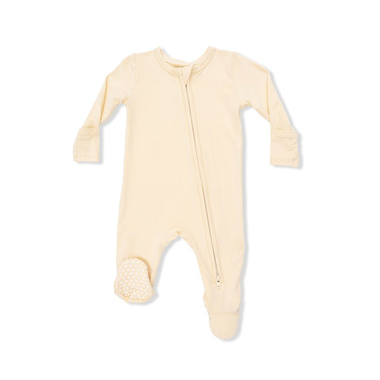 Angel Dear Solid Italian Straw Zipper Footie