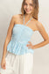 Annie Smocked Halter Top In Light Blue