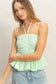 Annie Smocked Halter Top in Seafoam