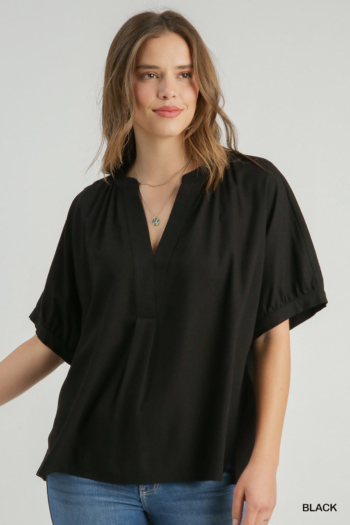 Apalachicola Linen Top in Black