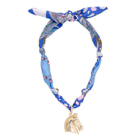 Ash Horse Head Scarf Necklace