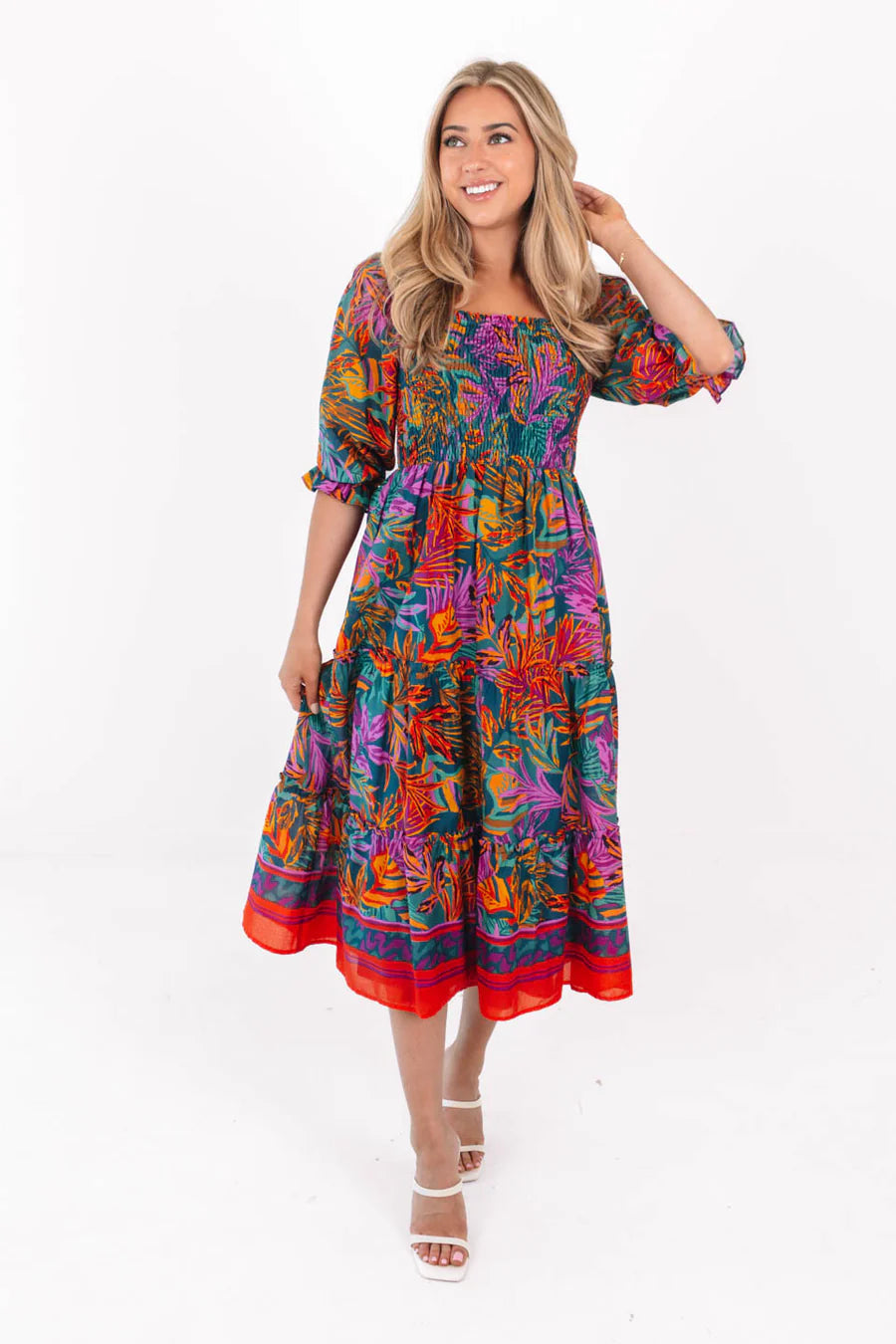 J. Marie Asher Square Neck Midi Dress Magnolias Boutique PSJ J. Marie Asher Square Neck Midi Dress Magnolias Boutique PSJ