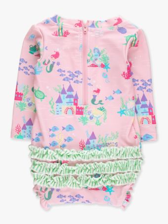 Atlantis Mermaids Long Sleeve One Piece Rash Guard Swimsuit