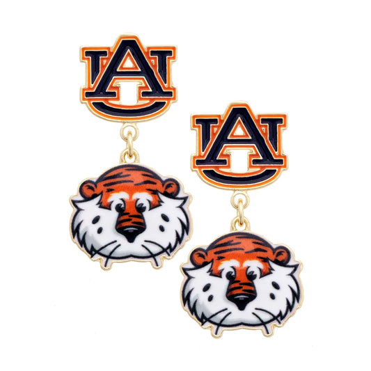 Auburn Tigers Enamel Drop Earrings