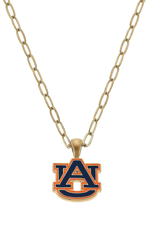 Auburn Tigers Enamel Pendant Necklace