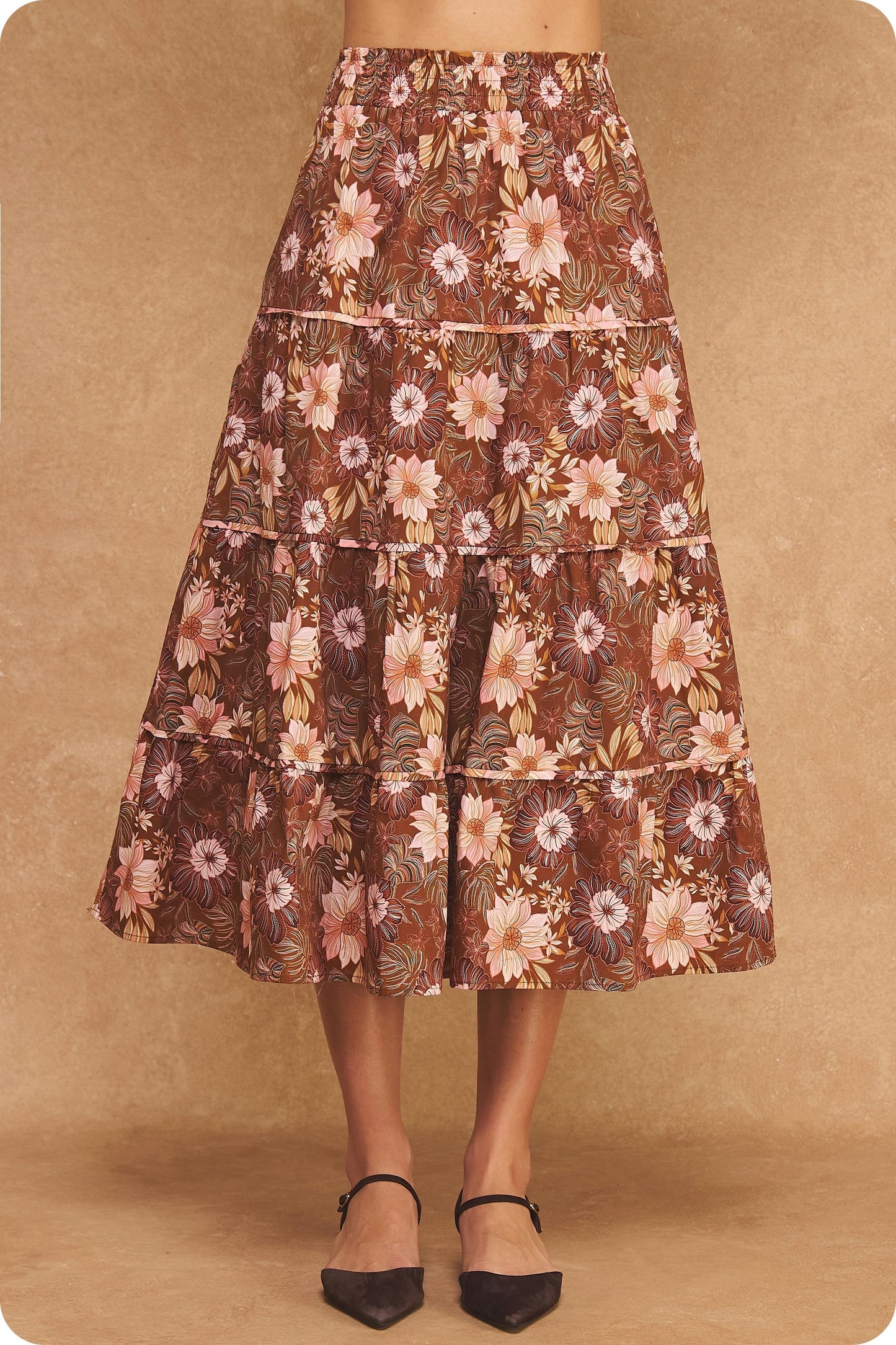 Autumn Bloom Midi Skirt