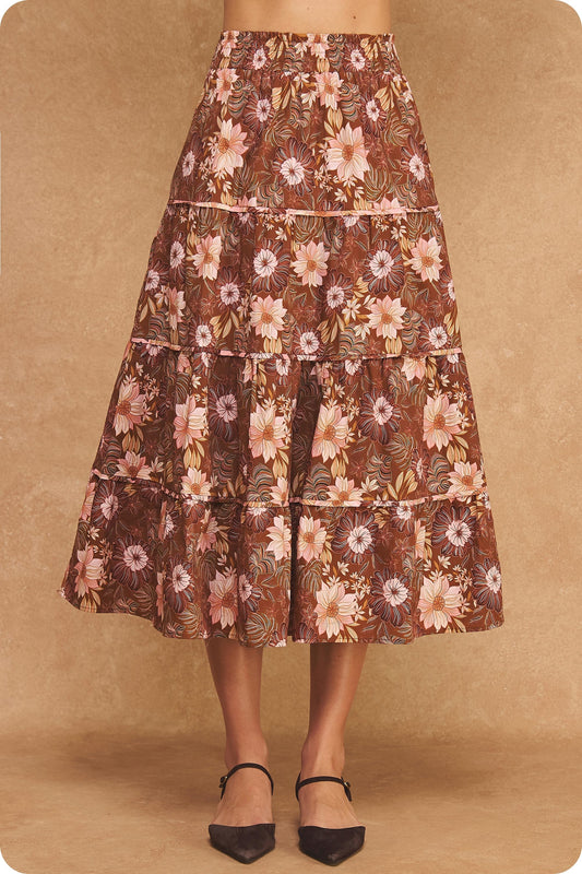 Autumn Bloom Midi Skirt