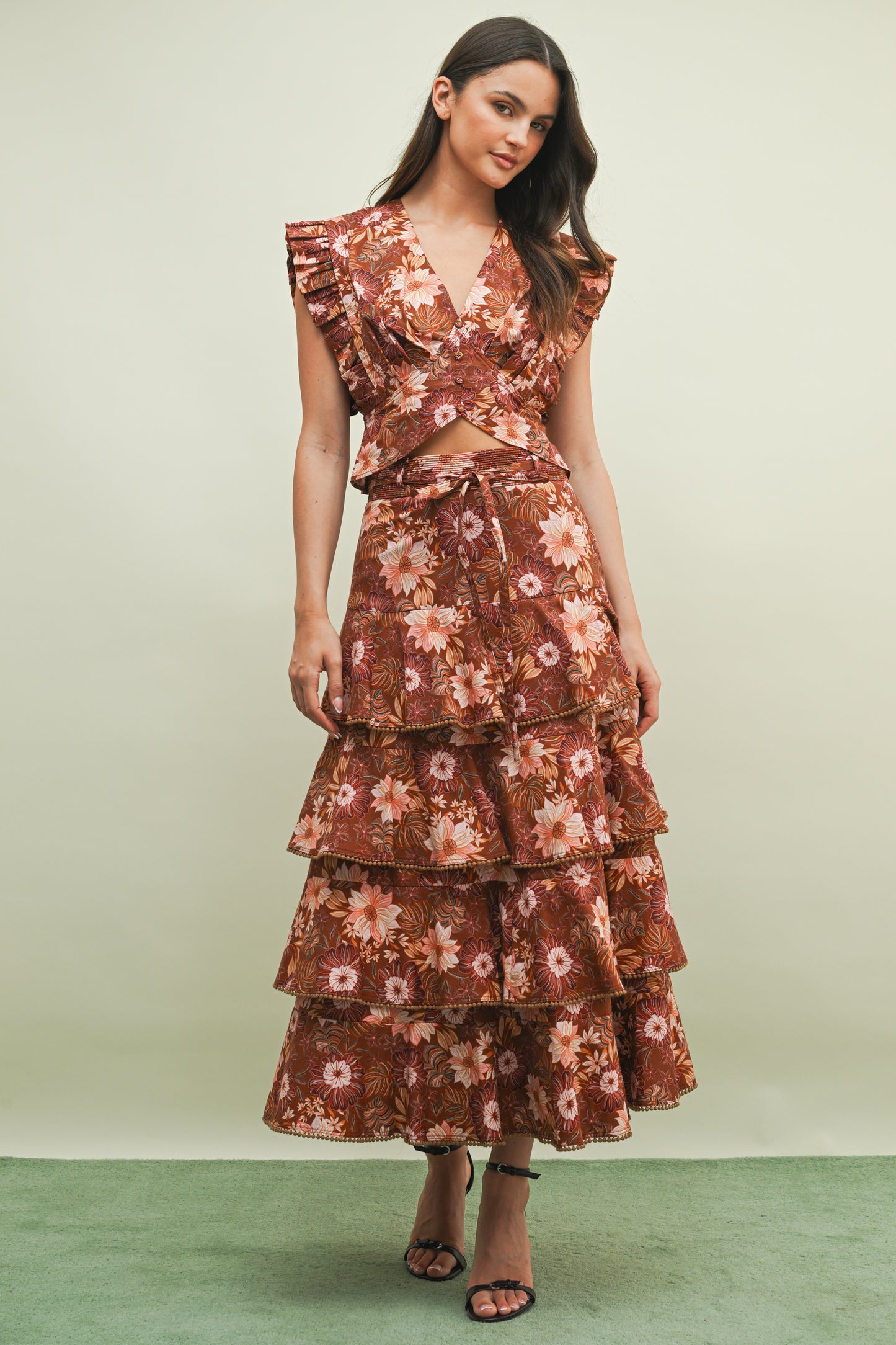 Autumn Bloom Ruffle Skirt