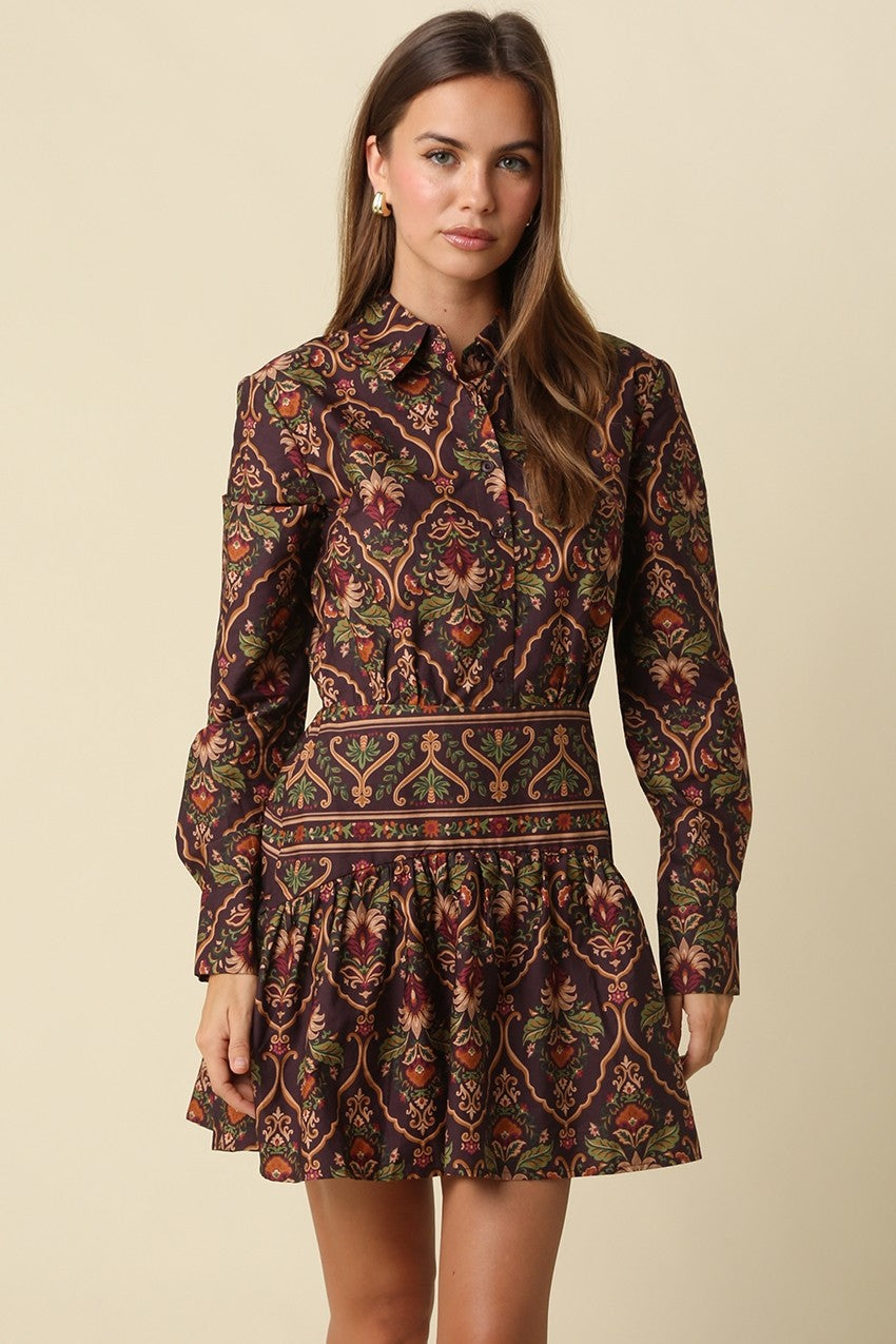 Autumn Heirloom Long Sleeve Mini Dress