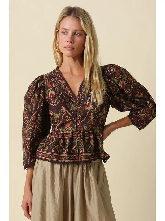 Autumn Heirloom Peplum Top