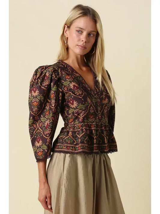 Autumn Heirloom Peplum Top