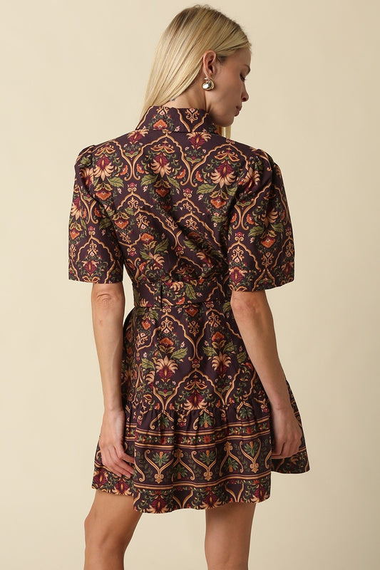Autumn Heirloom Belted Mini Dress