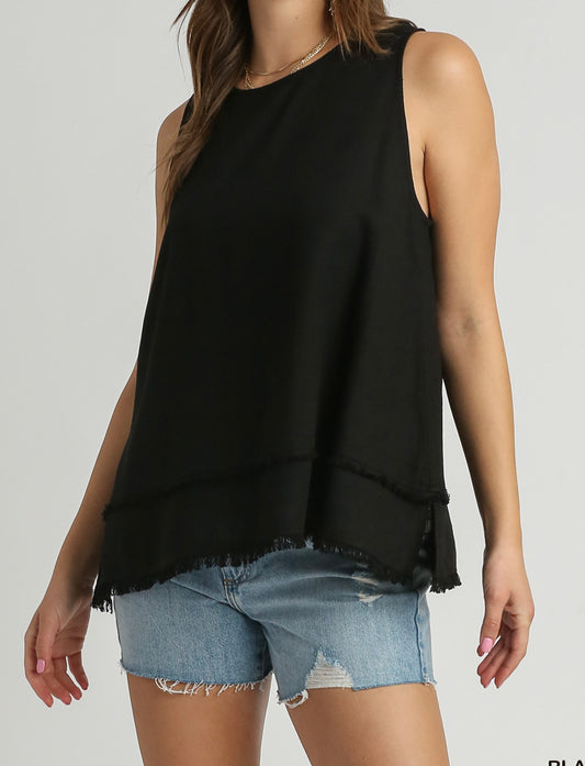 Black Linen Tank