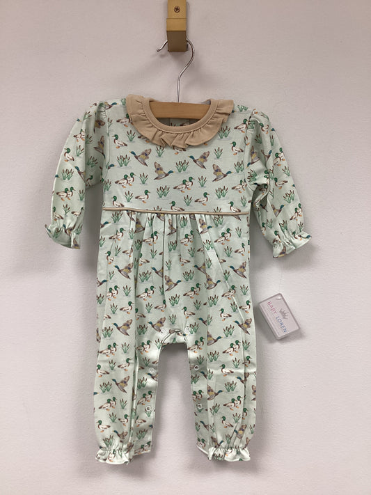 Mallard Ducks Pima Scallop Collar Romper