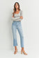 Marci Light Wash Raw Hem Cropped Flare