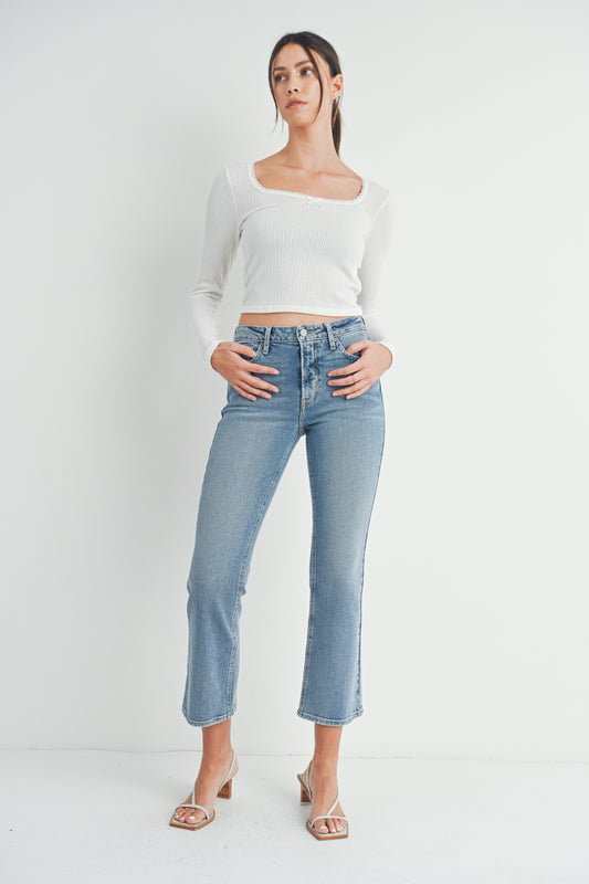 Stella Cropped Bootcut Jean in Medium Wah