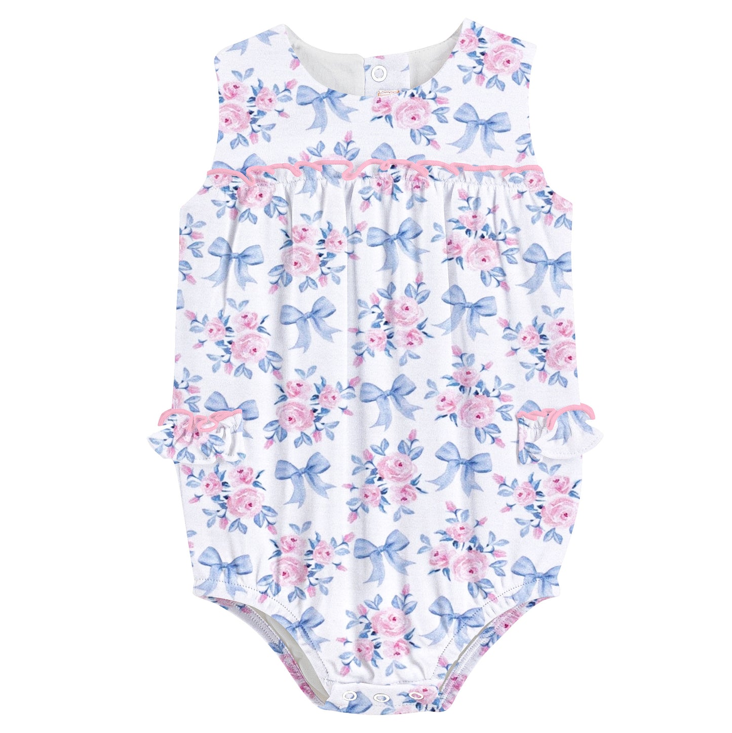 Baby Club Chic Blue Floral Bows Bubble