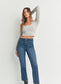 Bailey Tonal Cropped Raw Hem Flare