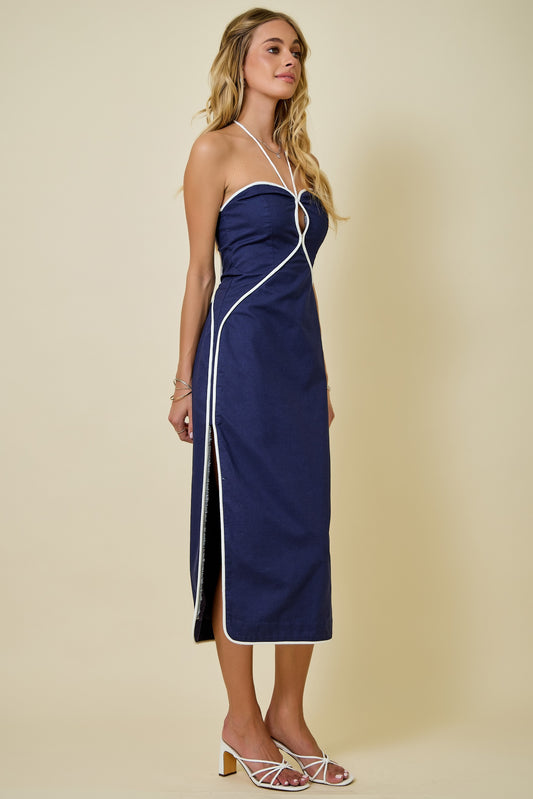 Bless The USA Midi Dress In Navy